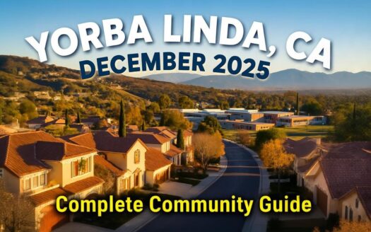 Aerial view of Yorba Linda CA luxury homes with mountain backdrop - December 2025 Real Estate Community Guide by Wendy Rawley Team
