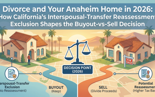 Divorce and Your Anaheim Home in 2026: How California's Interspousal-Transfer Reassessment Exclusion Shapes the Buyout-vs-Sel