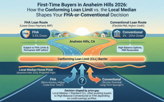 First-Time Buyers in Anaheim Hills 2026: How the Conforming Loan Limit vs. the Local Median Shapes Your FHA-or-Conventional D