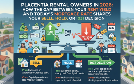 Placentia Rental Owners in 2026: How the Gap Between Your Rent Yield and Today's Mortgage Rate Shapes Your Sell, Hold, or 1031 Decision