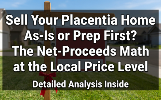 Sell Your Placentia Home As-Is or Prep First? The Net-Proceeds Math at the Local Price Level